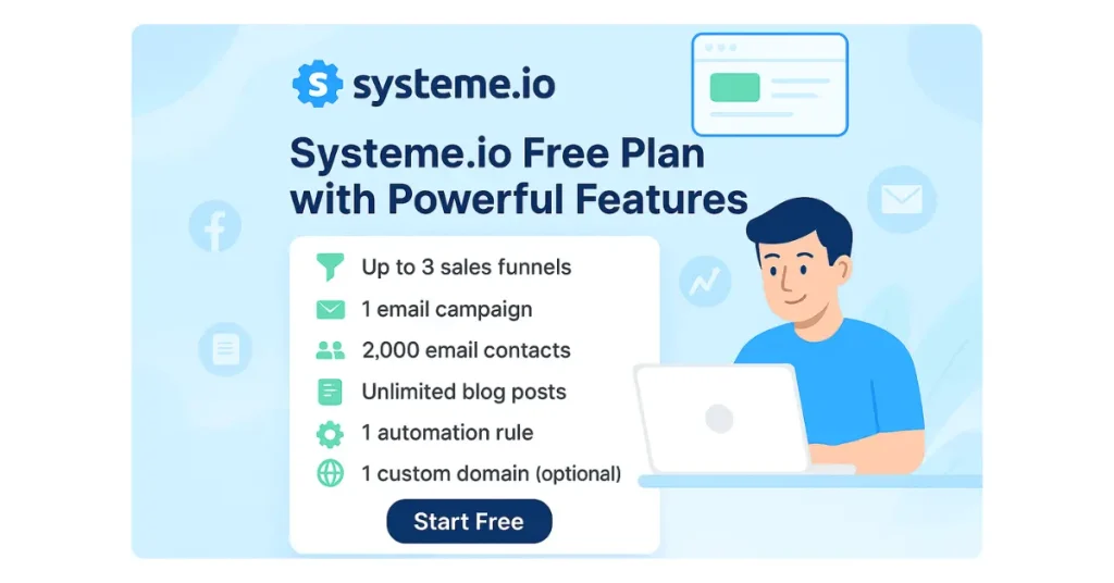 Systeme.io free plan with powerful features