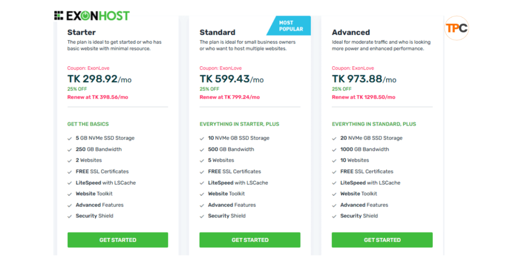 ExonHost Pricing