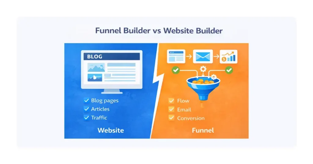 Funnel builder vs website builder