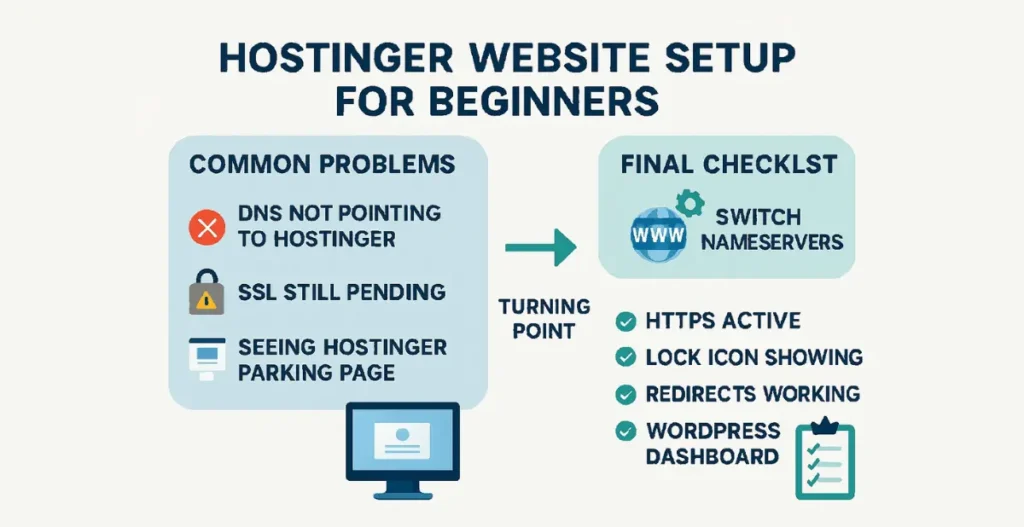 Hostinger Website Setup for Beginners: Real Migration, DNS & SSL Problems (Solved) 1 Hostinger Website Setup for Beginners