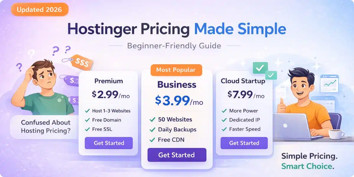 Hostinger pricing plans comparison for beginners 2026