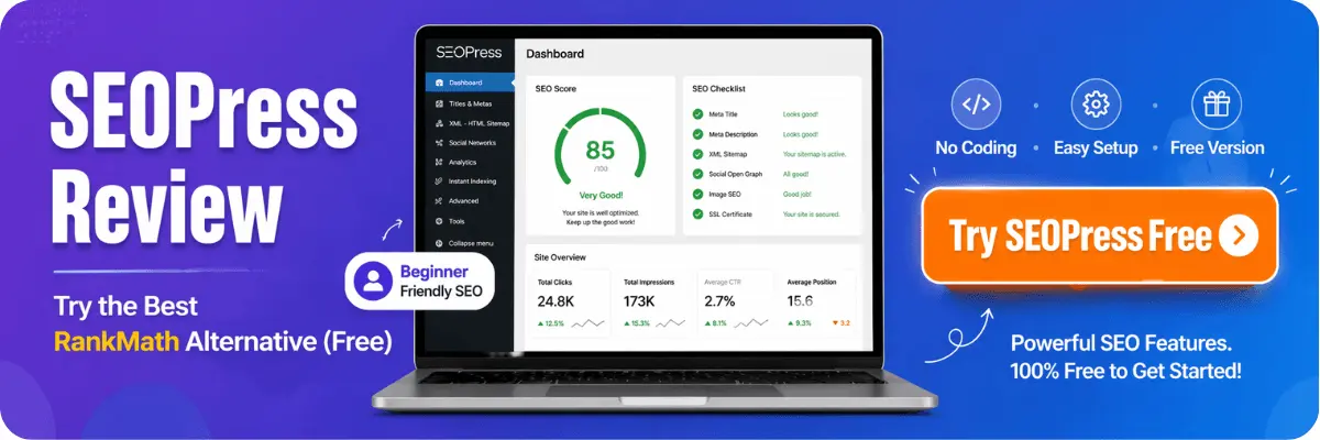SEOPress review try the best RankMath alternative free