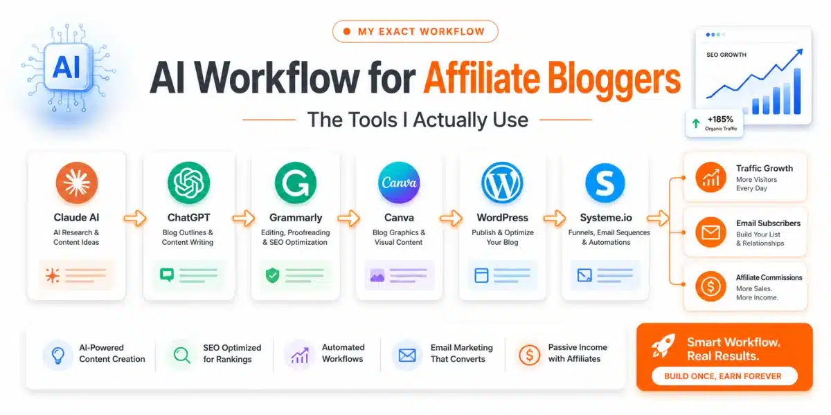 The AI Workflow I Actually Use to Build My Affiliate Blog in 2026 (Real Stack, Not a List) my AI workflow stack for affiliate blogging 2026 tools and roles