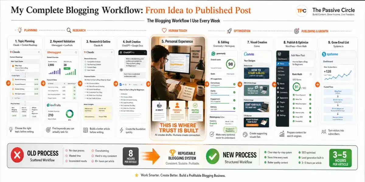 The Free Blogging Toolkit I Used to Build The Passive Circle (2026) free blogging toolkit workflow for beginner affiliate bloggers 2026