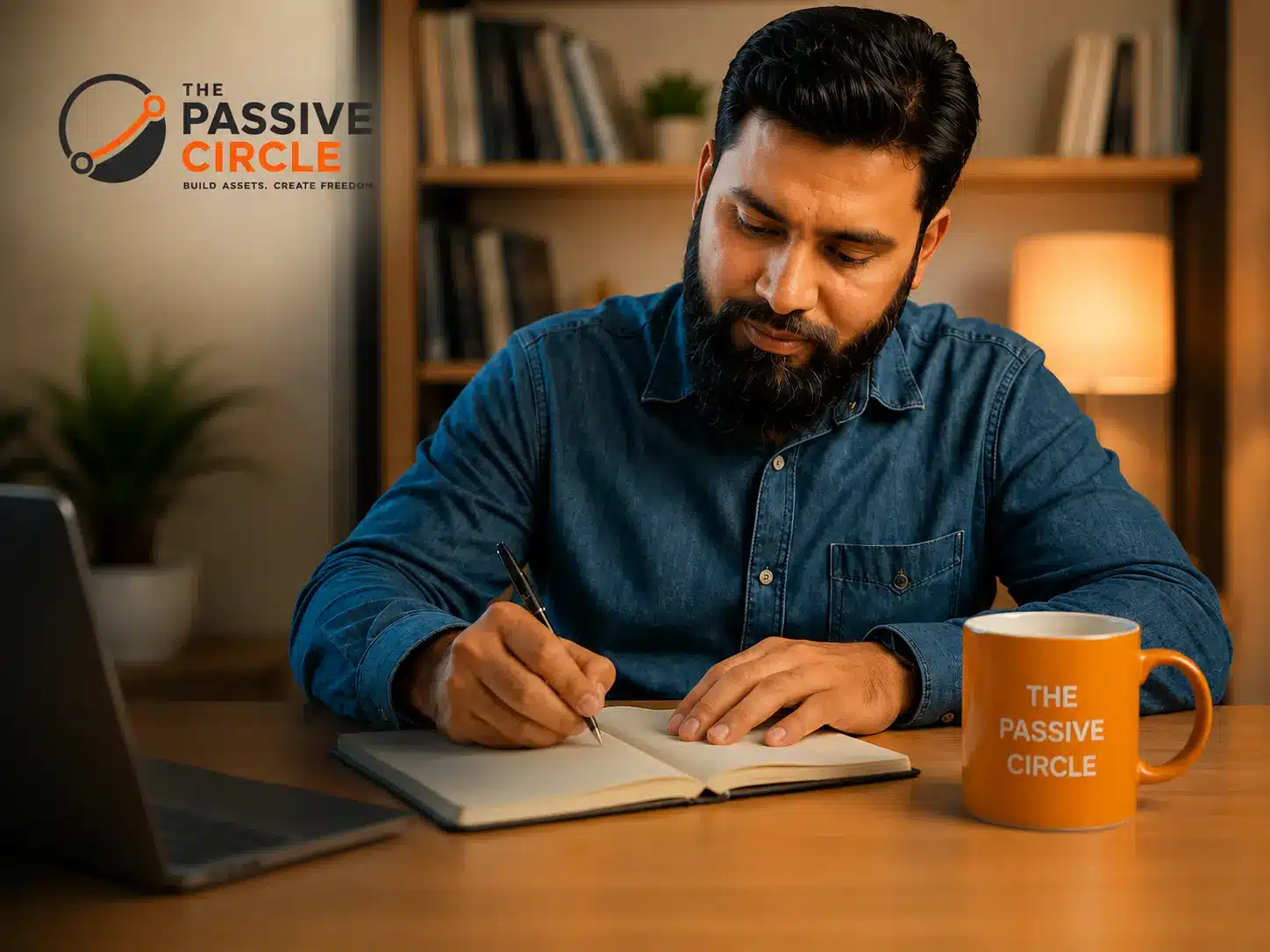 Selim at his desk in Dhaka, building The Passive Circle after work